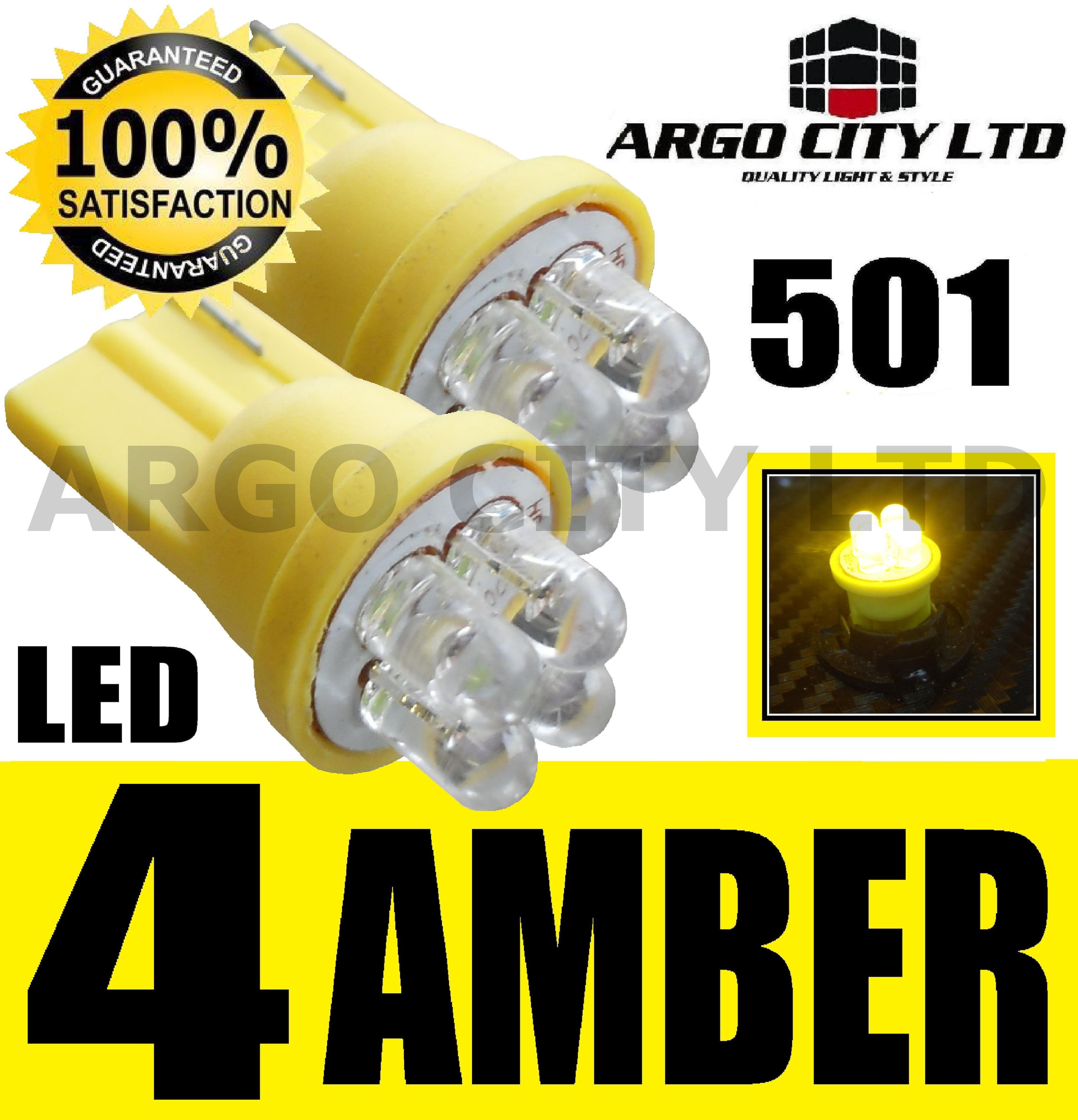 501 XENON AMBER 4 LED BULBS VAUXHALL VECTRA MERIVA VXR